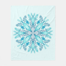 Blommigt Mandala - Turcos Blue Boho Snowflake