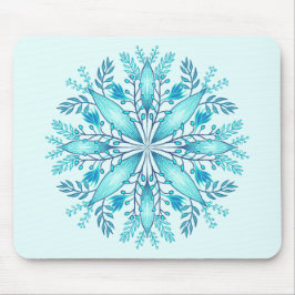 Blommigt Mandala - Turcos Blue Boho Snowflake Musmatta