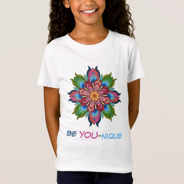 Blommigt Mandala, var nik! T Shirt (Framsida)