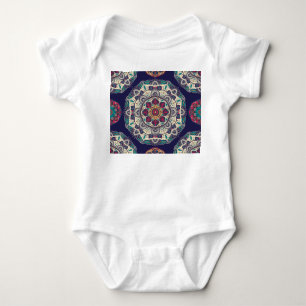Blommigt Mandala: Vintagen för prydnadsdjur, sömlö T Shirt
