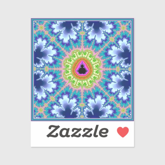 Blommigt Mandelbrot Fractal Klistermärken (Ark)