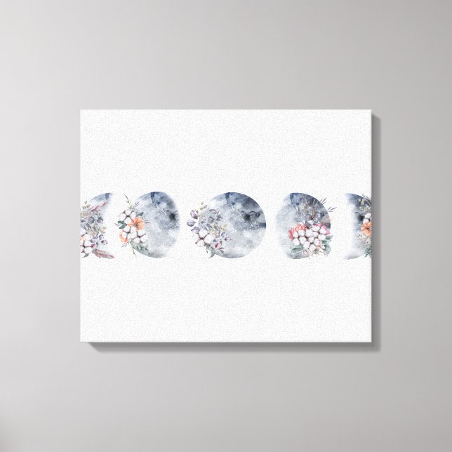 Blommigt Måne Phase Canvas (Framsida)