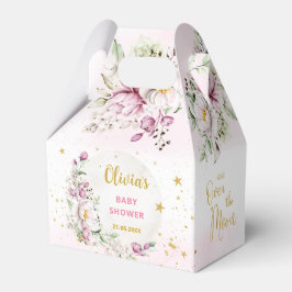 Blommigt Måne Rosa Baby Shower Presentaskar
