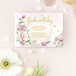 Blommigt Måne Rosa Bokar för Baby Tilläggskort