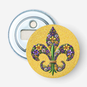 Blommigt Mardi Gras fleur de lis Flasköppnare