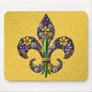 Blommigt Mardi Gras fleur de lis Musmatta