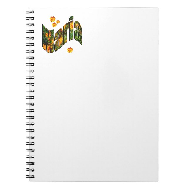 Blommigt Maria Namn, bärbar dator Anteckningsbok (Framsidan)