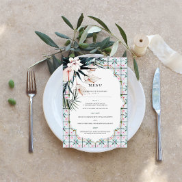 Blommigt | Marockansk Tropical Bröllop Menu Meny