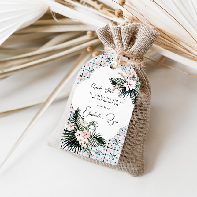 Blommigt | Marockos tropiska Bröllop Tack Presentetikett (Skapare uppladdad)