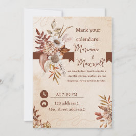 Blommigt Maroon Färg Inbjudningar