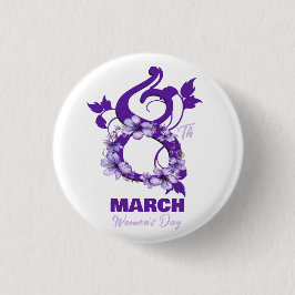 Blommigt Mars 8 Internationell Kvinnodagen 2025 Knapp