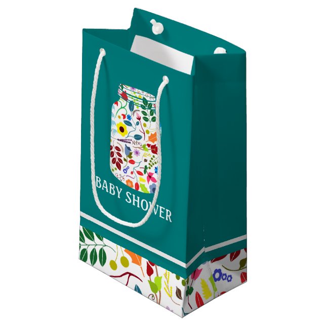 Blommigt Mason Burk Baby Shower (Framsidan Vinklad)