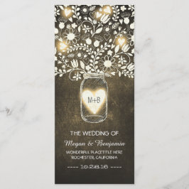 blommigt Mason burk gult elegant bröllop Program