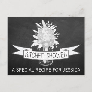 Blommigt Mason Burk Kitchen Shower Recept Cards Inbjudan Vykort