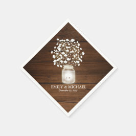 Blommigt Mason burk rustic bröllop Pappersservett