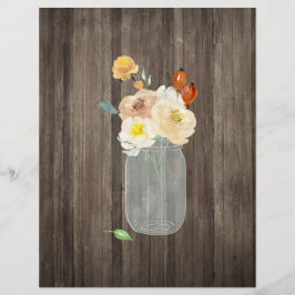 Blommigt Mason Burk & Wood Scrapbook Papper