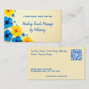 Blommigt Massage Therapist QR Visitkort