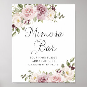 Blommigt Mauve Elegant bröllop Mimosa Pub Poster