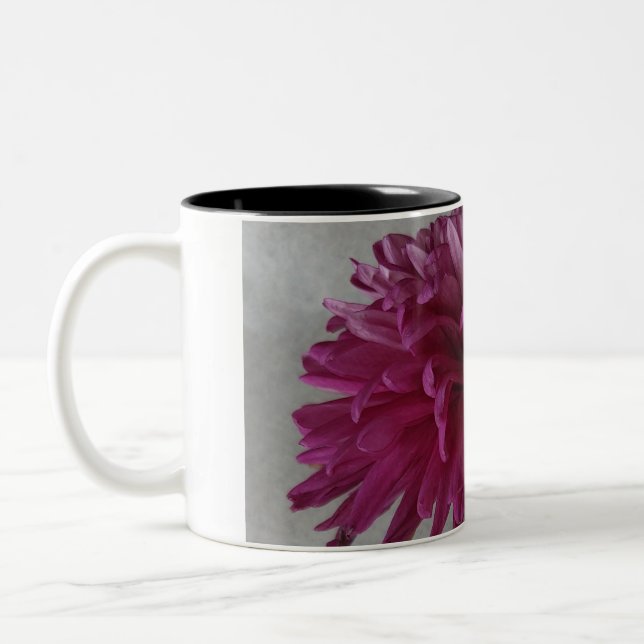 Blommigt Mauve Two-Tone Coffee Mugg (Vänster)