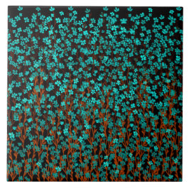 Blommigt Meadow Kakelplatta