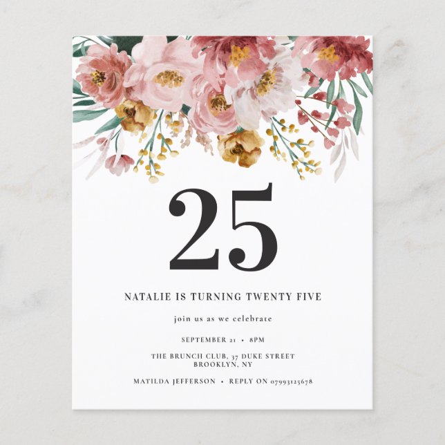 Blommigt med dålig vattenfärg, redigerbar ålder (Framsida)