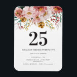 Blommigt med dålig vattenfärg, redigerbar ålder magnet<br><div class="desc">Rosa chic party- för blommigt med låga vattenfärger. Redigera åldern till kostym i tillfälle. Snygg elegant,  modernt party-tema.</div>