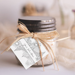 Blommigt med enkel Chic, svartvitt och vitblommor Gåvor Etiketter