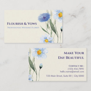 Blommigt med enkel Elegant, vattenfärg, florist Visitkort