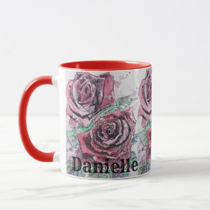blommigt med färgsfärg i ro, färgton, färggrafik,  mugg