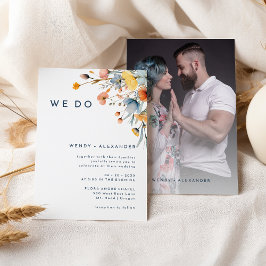 Blommigt med fet Elegant Vi gör Bröllop-foto Inbjudningar