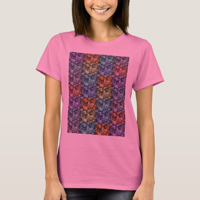 Blommigt med flera Färgader (Rosa) T Shirt (Framsida)