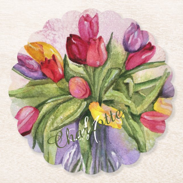 Blommigt med flera färgader underlägg papper (Framsida)