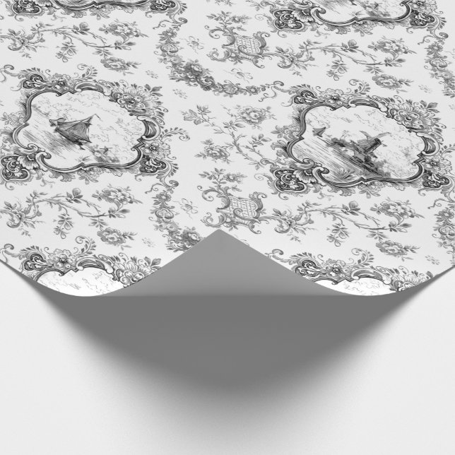 Blommigt med graverad hålrumpa med Kvarn och Grått Presentpapper (Hörn)