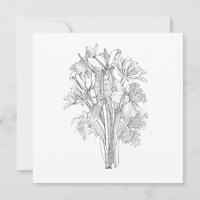 Blommigt med linblommor. spara datumet (Framsida)