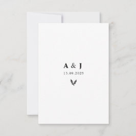 Blommigt med minimal Elegant Botaniskt monogram ut OSA Kort
