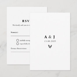 Blommigt med minimal Elegant Botaniskt monogram ut OSA Kort