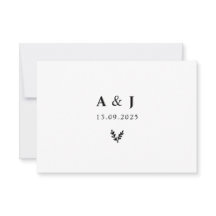 Blommigt med minimal Elegant Botaniskt monogram ut
