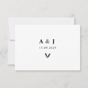 Blommigt med minimal Elegant Botaniskt monogram ut OSA Kort