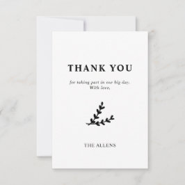 Blommigt med minimal Elegant Botaniskt monogram ut Tack Kort