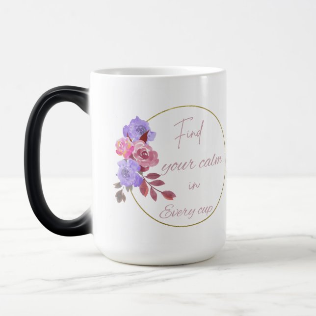Blommigt med mugg-offertdesign magisk mugg (Vänster)