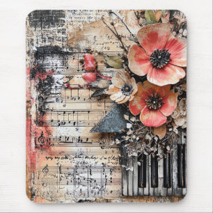 Blommigt med Rustic Piano Nycklar & Åldras Music L Musmatta