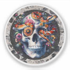 Blommigt med skalstreck. klistermärken