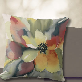 Blommigt med sofistikerad vattenfärg kudde