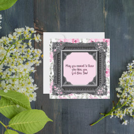 Blommigt med Svarta Ram Julkort