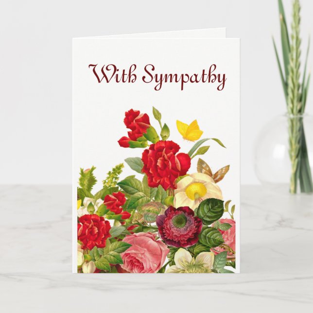 Blommigt. Med Sympathy. Kort (Framsida)