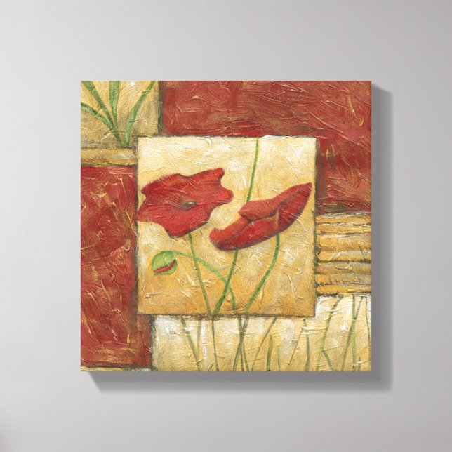 Blommigt med synliga penseldrag canvastryck (Framsida)