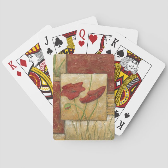 Blommigt med synliga penseldrag casinokort (Baksidan)