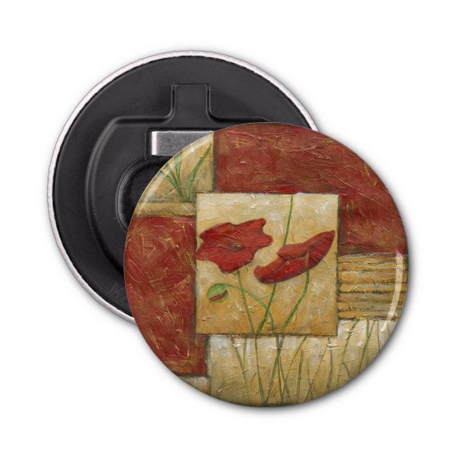 Blommigt med synliga penseldrag flasköppnare (Framsidan)