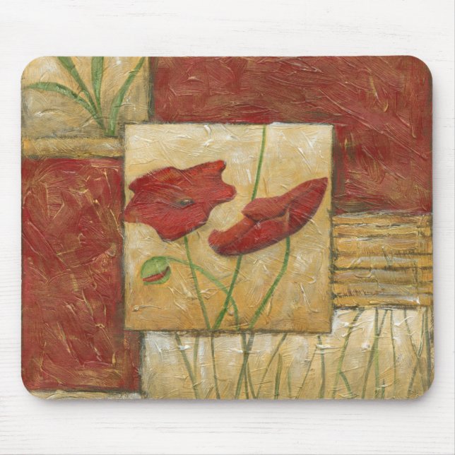 Blommigt med synliga penseldrag musmatta (Framsidan)
