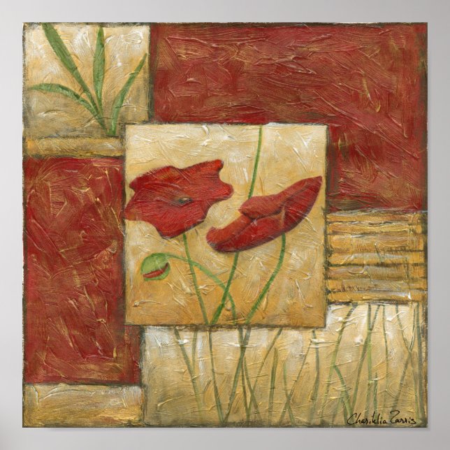 Blommigt med synliga penseldrag poster (Framsidan)